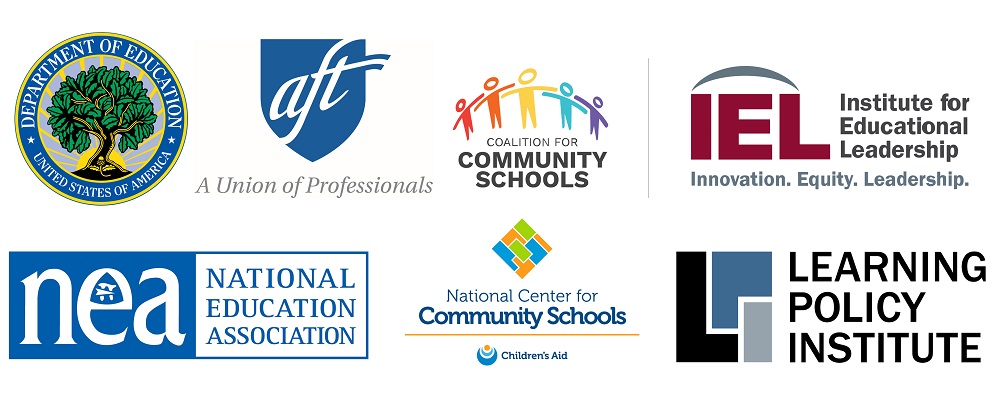 Logos of sponsoring organizations of the Professional Learning Series on Community Schools