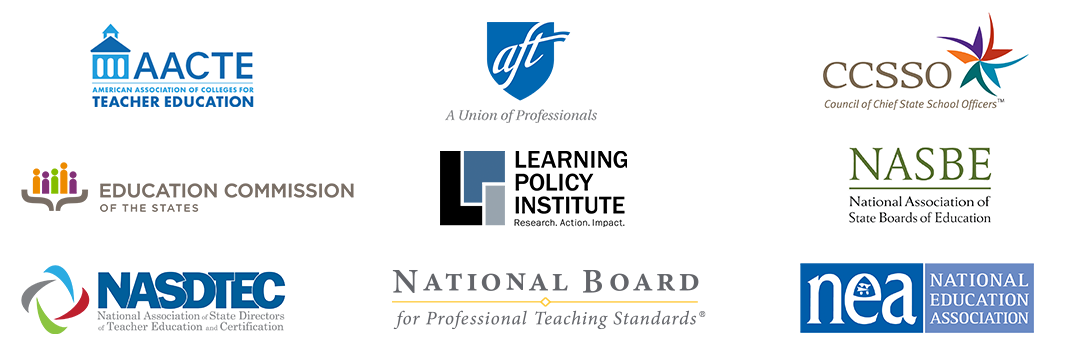 Logos of the Teacher Licensure Collaborative partner organizations