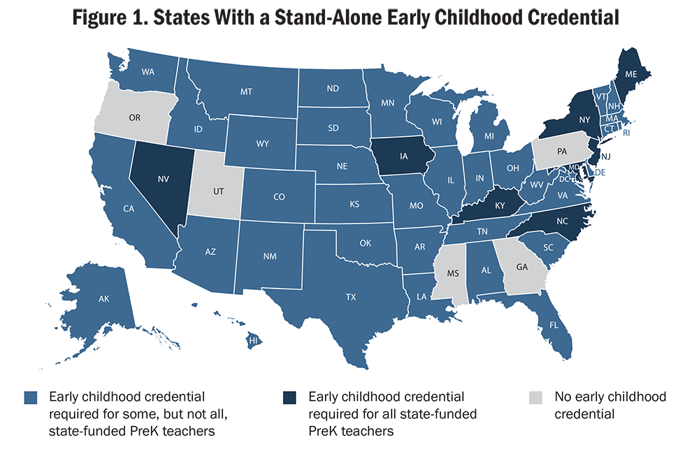 Figure 1. States With a Stand-Alone Early Childhood Credential