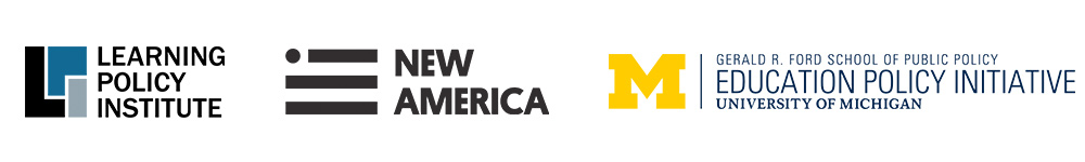 Logos: Learning Policy Institute, New America, and Education Policy Initiative