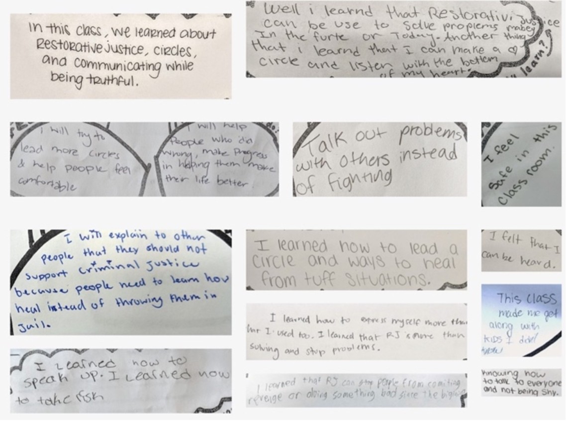 Student reflections and testimonials about the Wheel Class, which introduces 9th graders to restorative justice at Fremont.