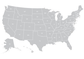 Map of the United States of America.