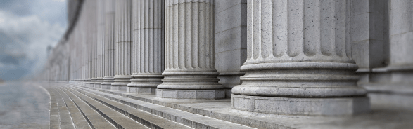 Classical pillars in a row.
