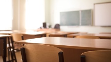 An empty classroom.