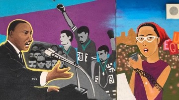 Student murals on the Mendez campus