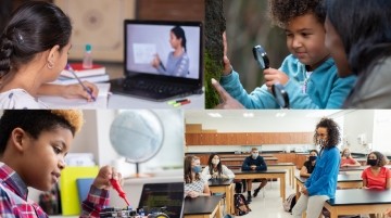 students and teachers in a variety of learning environments