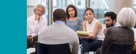 Group of teachers having a discussion