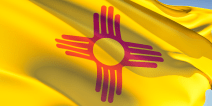 Close-up photo of the New Mexico flag.