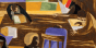 Detail of painting by Jacob Lawrence, The Library