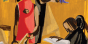 Detail of painting by Jacob Lawrence, The Library