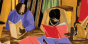 Detail of painting by Jacob Lawrence, The Library